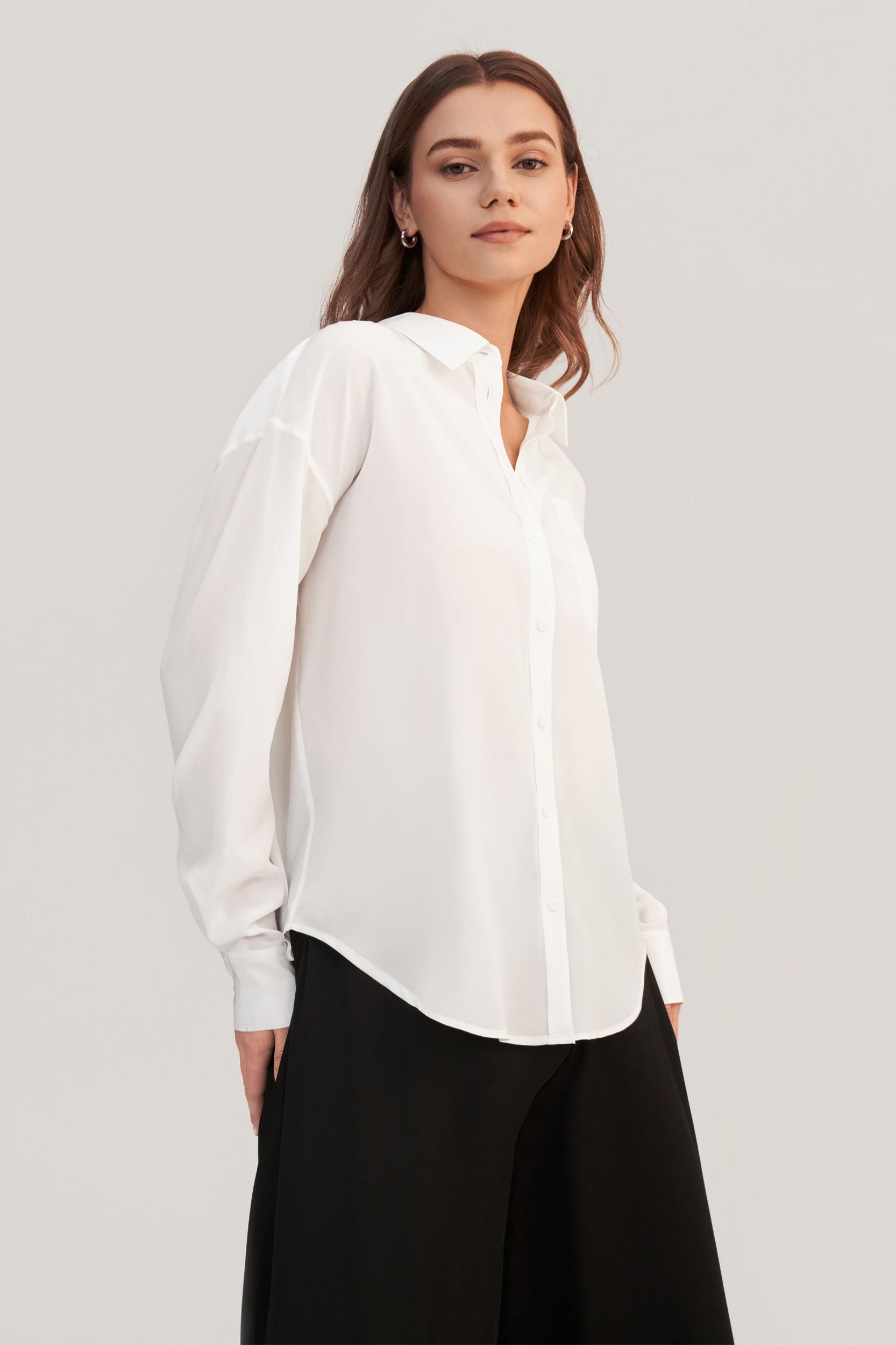 Drop Shoulders Oversize Silk Shirt Product Image