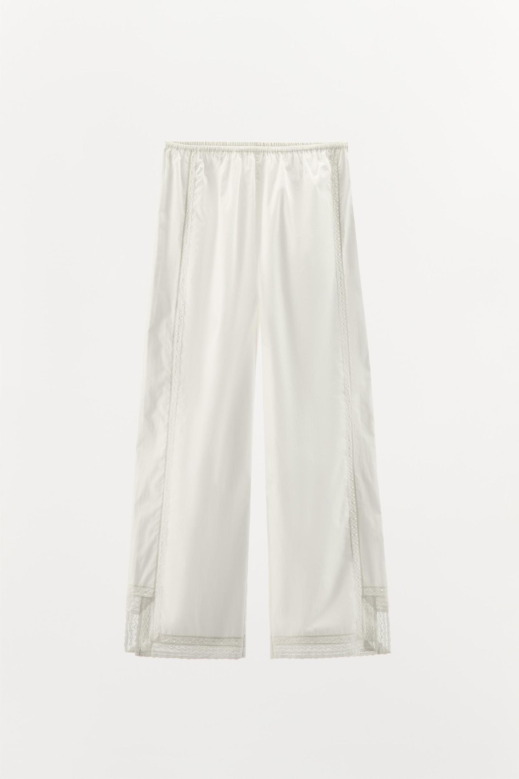 LACE COTTON PAJAMA PANTS Product Image