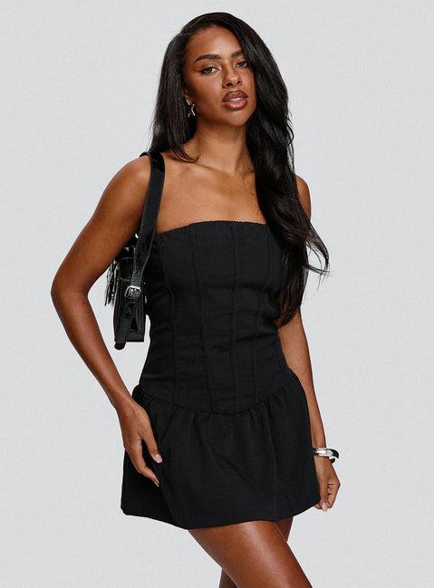 Elizar Strapless Mini Dress Black Product Image