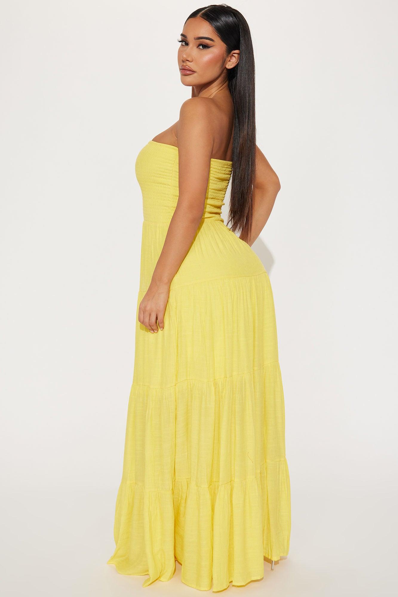Almafi Coast Maxi Dress - Yellow Product Image