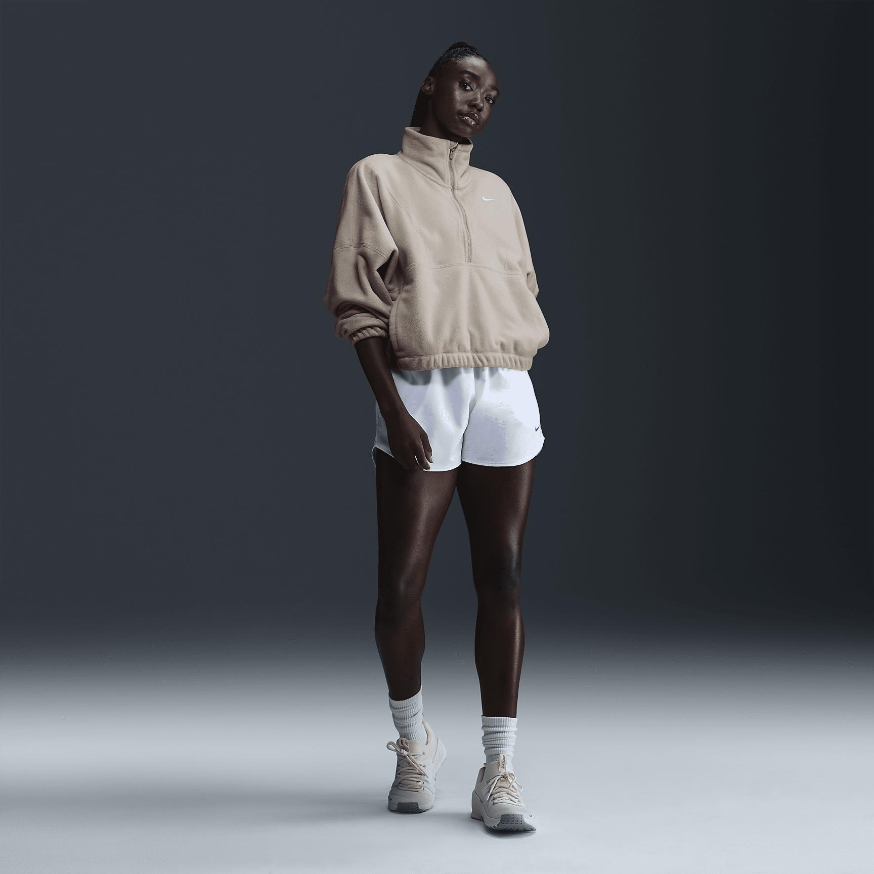 Nike Womens One Therma-FIT Oversized 1/2-Zip Fleece Top | FV7955-104 Product Image