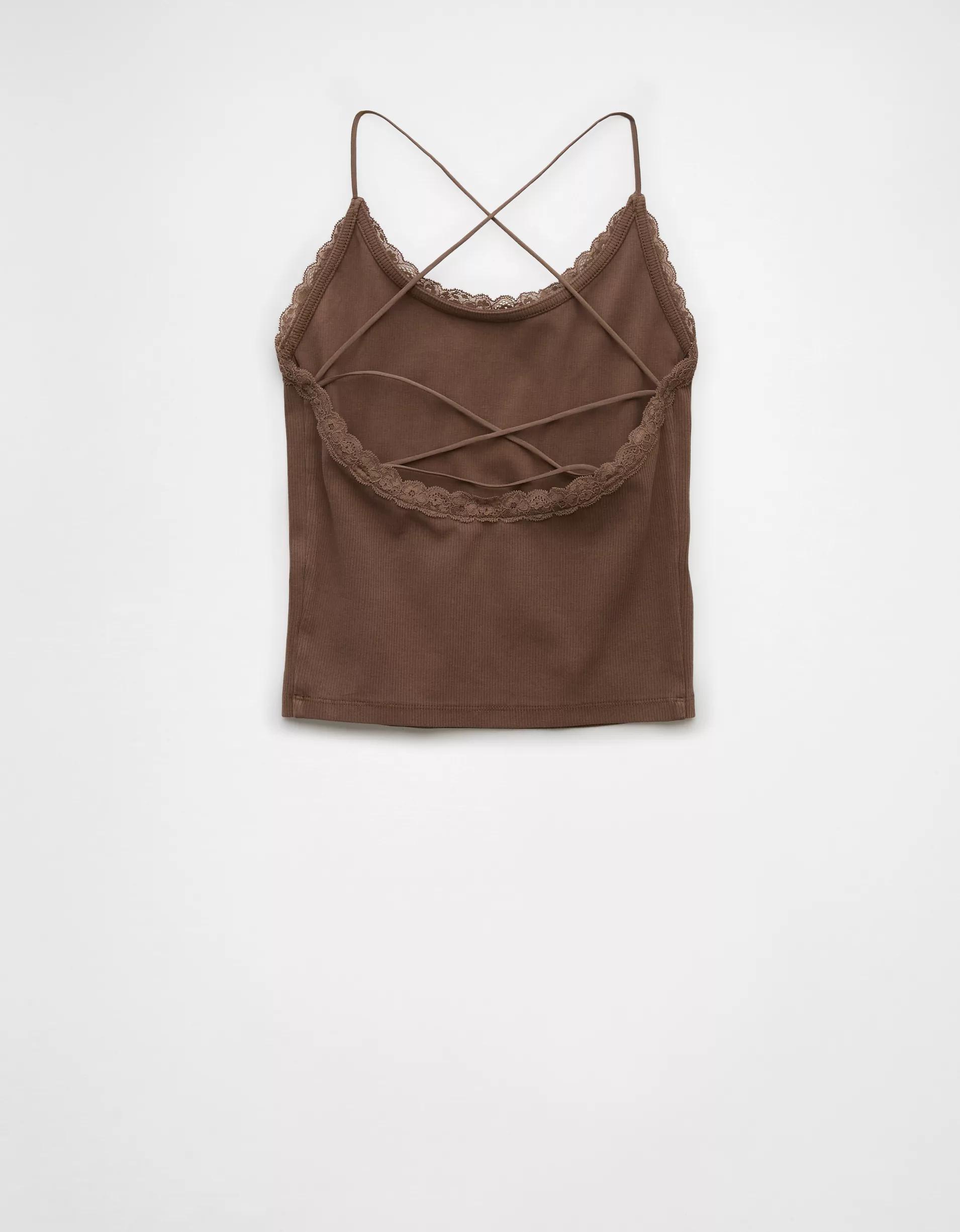 AE Strappy Go Lucky Cropped Lace Tank Top Product Image