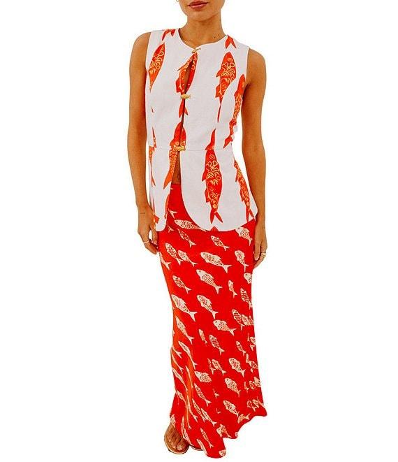 Never Fully Dressed Marina Dorris Fish Print Coordinating Maxi Skirt Product Image