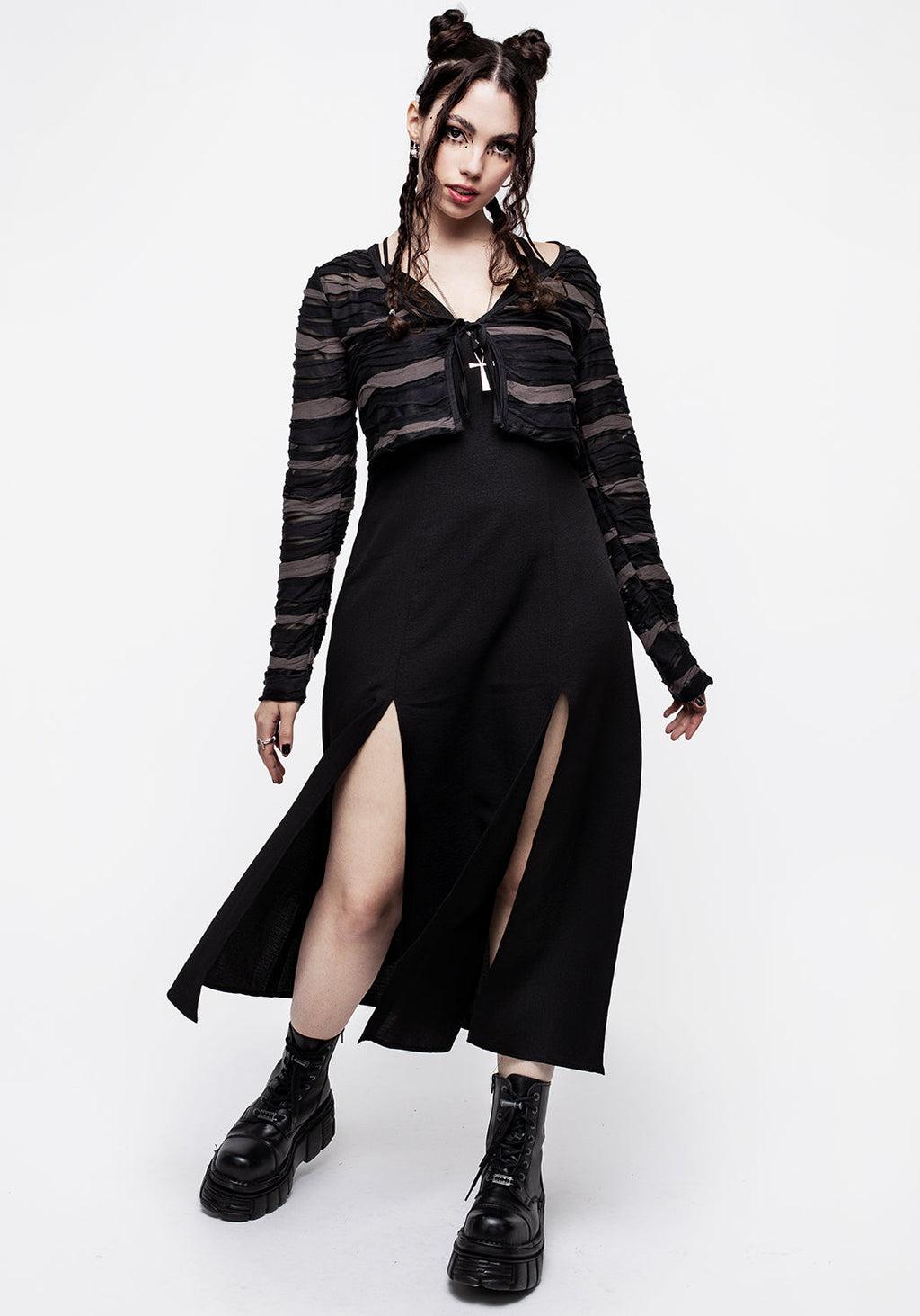 Requiem Crinkle Cami Double Split Midaxi Dress Product Image