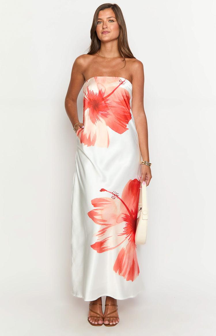 Damia White Floral Maxi Dress Product Image