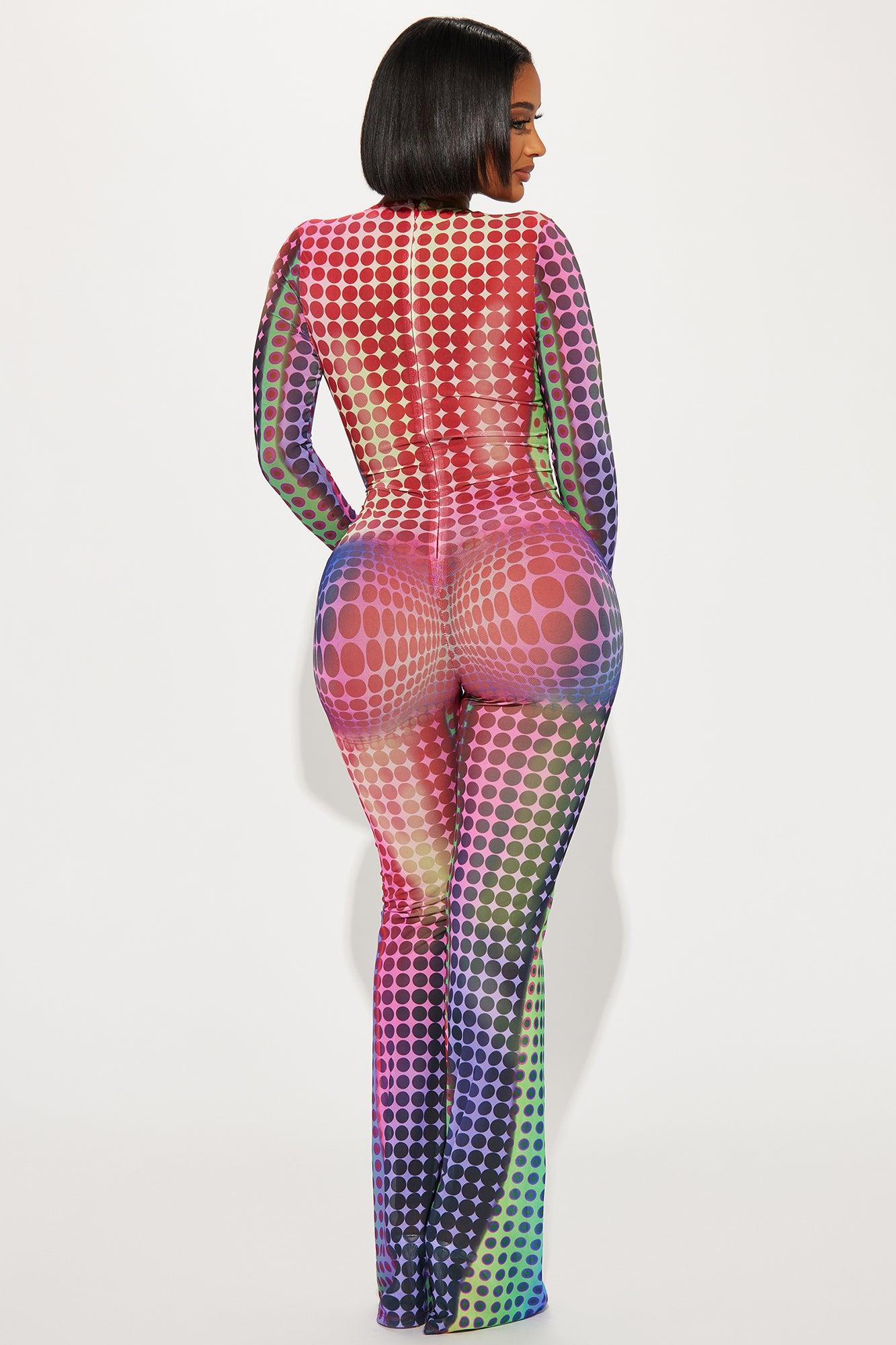 Run It Back Mesh Jumpsuit  - Multi Color Product Image