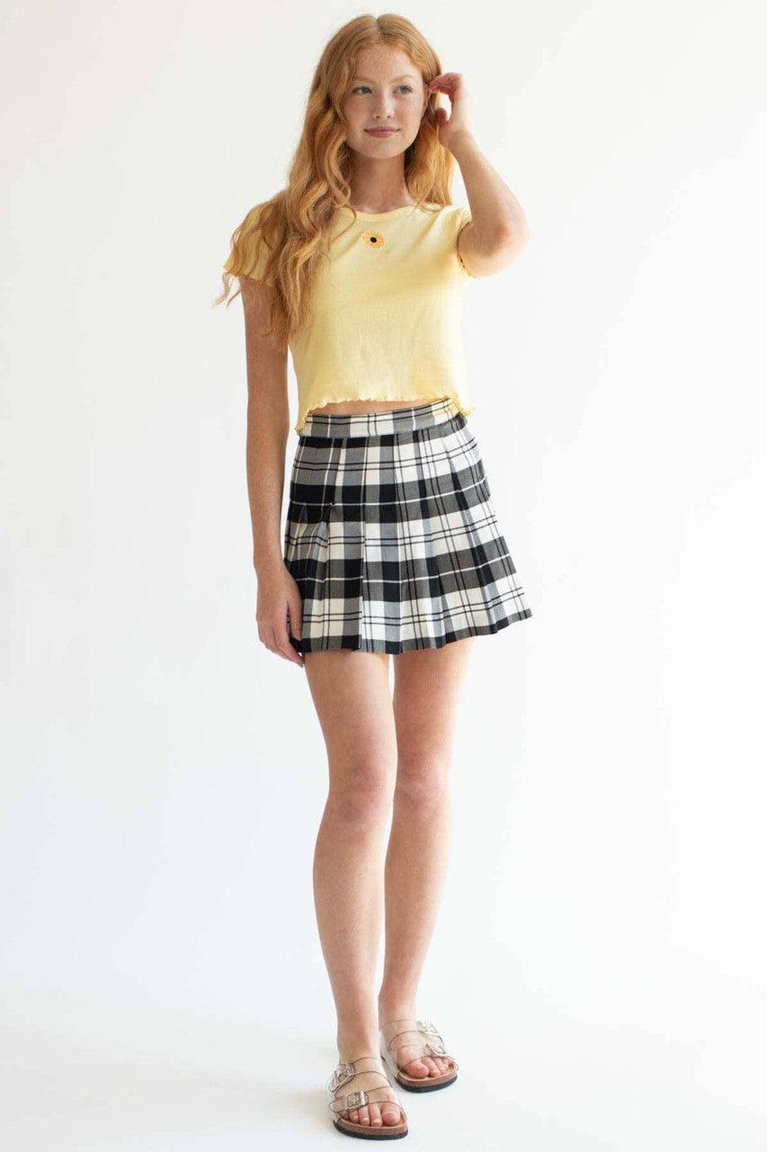Black Plaid Pleated Skirt 1 Product Image