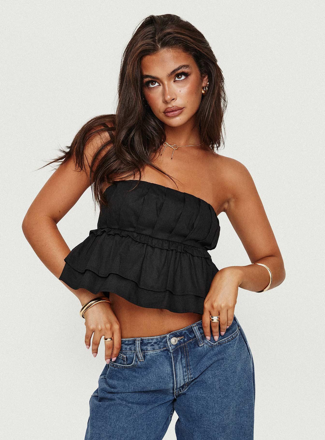 Ericka Strapless Top Black Product Image