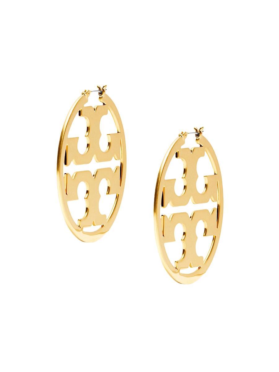 Womens Goldtone Double T Hoop Earrings Product Image
