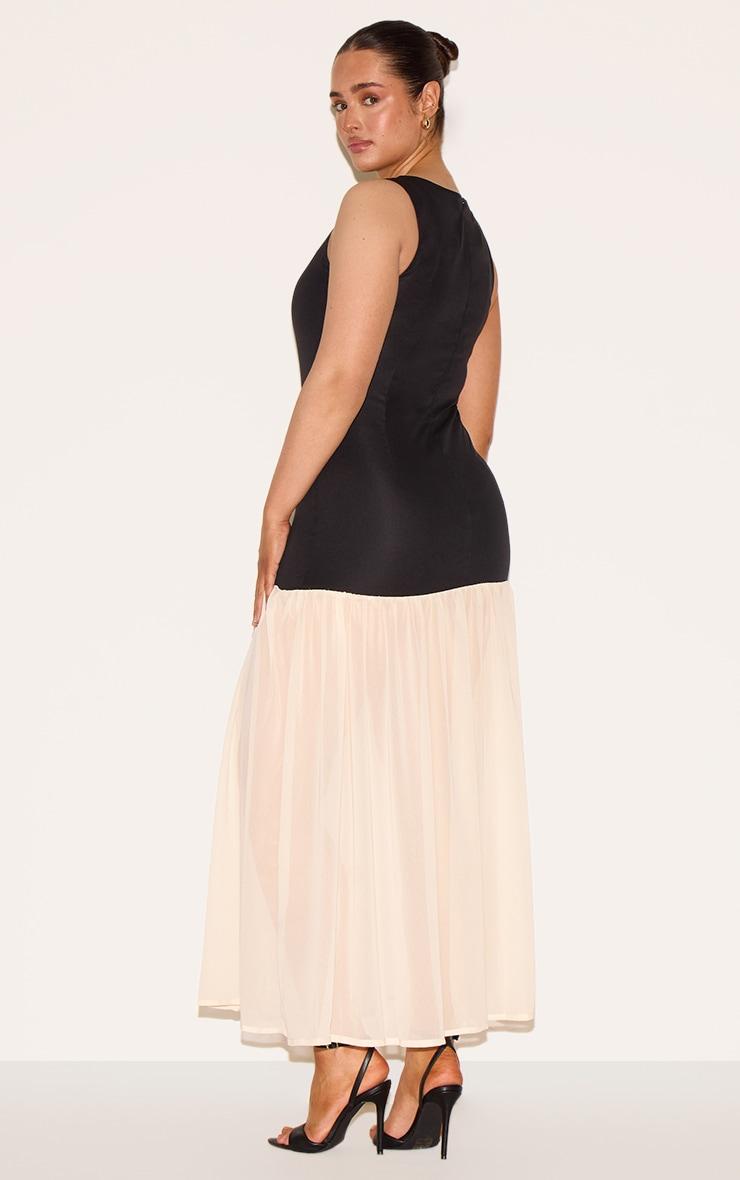 Shape Black Boat Neck Dropped Waist Maxi Dress Product Image