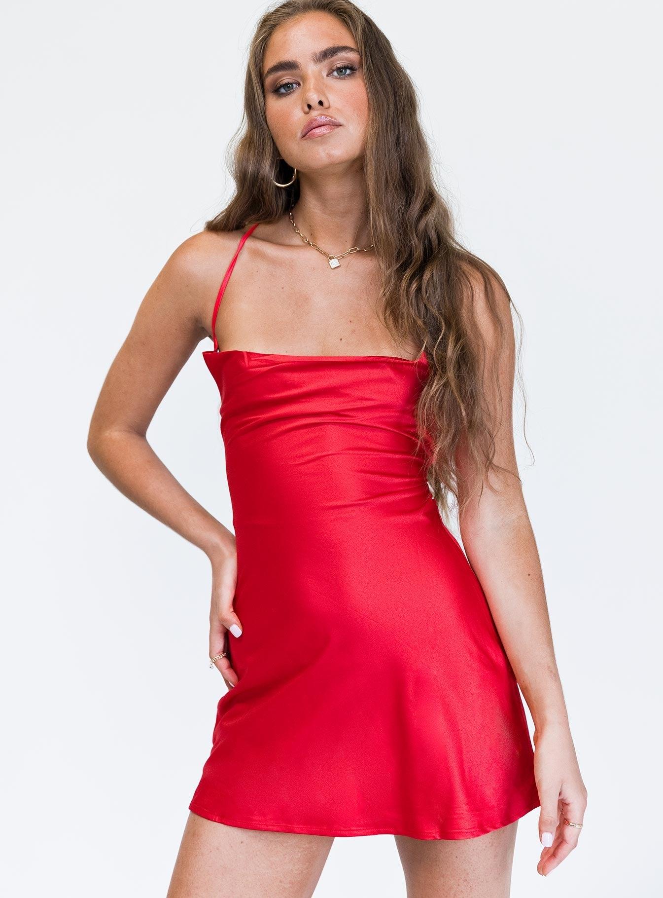 Celena Mini Dress Red Product Image