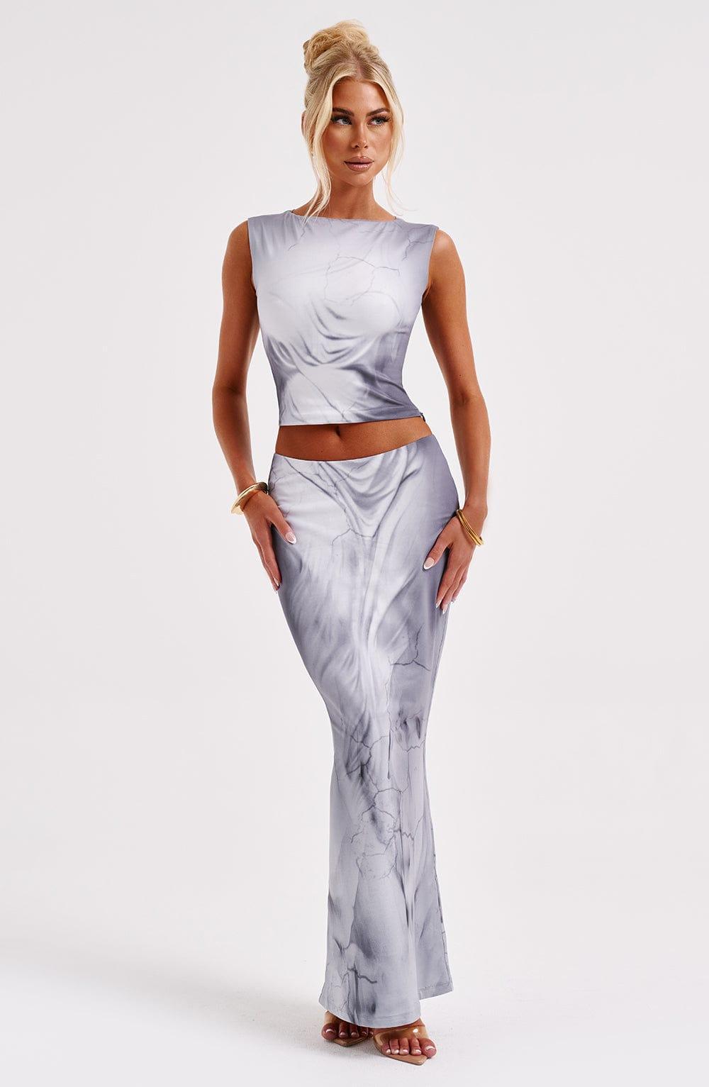 Charmayne Top - Grey Body Print Product Image
