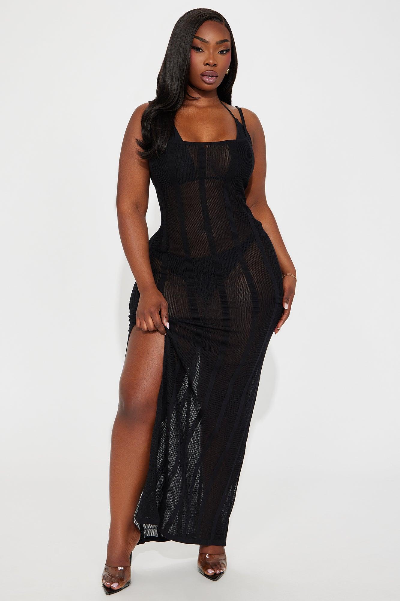 Krystie Crochet Cover Up Maxi Dress - Black Product Image