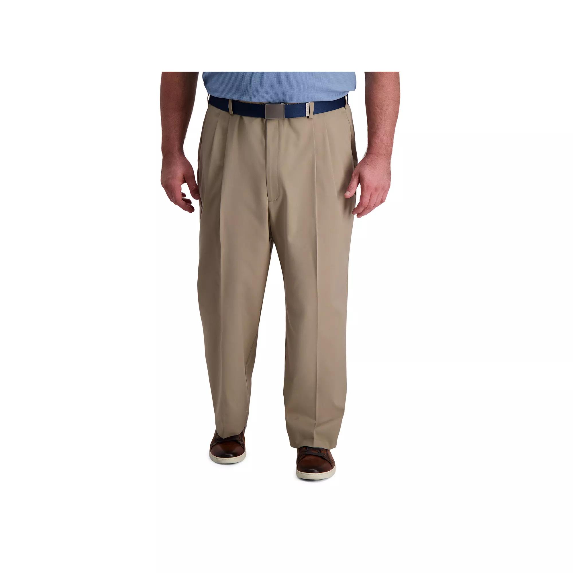 Big & Tall Haggar® Cool Right® Classic-Fit Pleated Performance Flex Pants, Men's,  Product Image