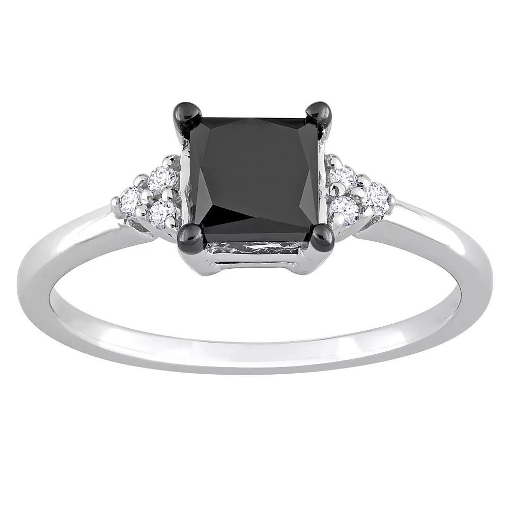 Stella Grace 14k White Gold 4/5 Carat T.W Black & White Diamond Engagement Ring, Women's,  Product Image