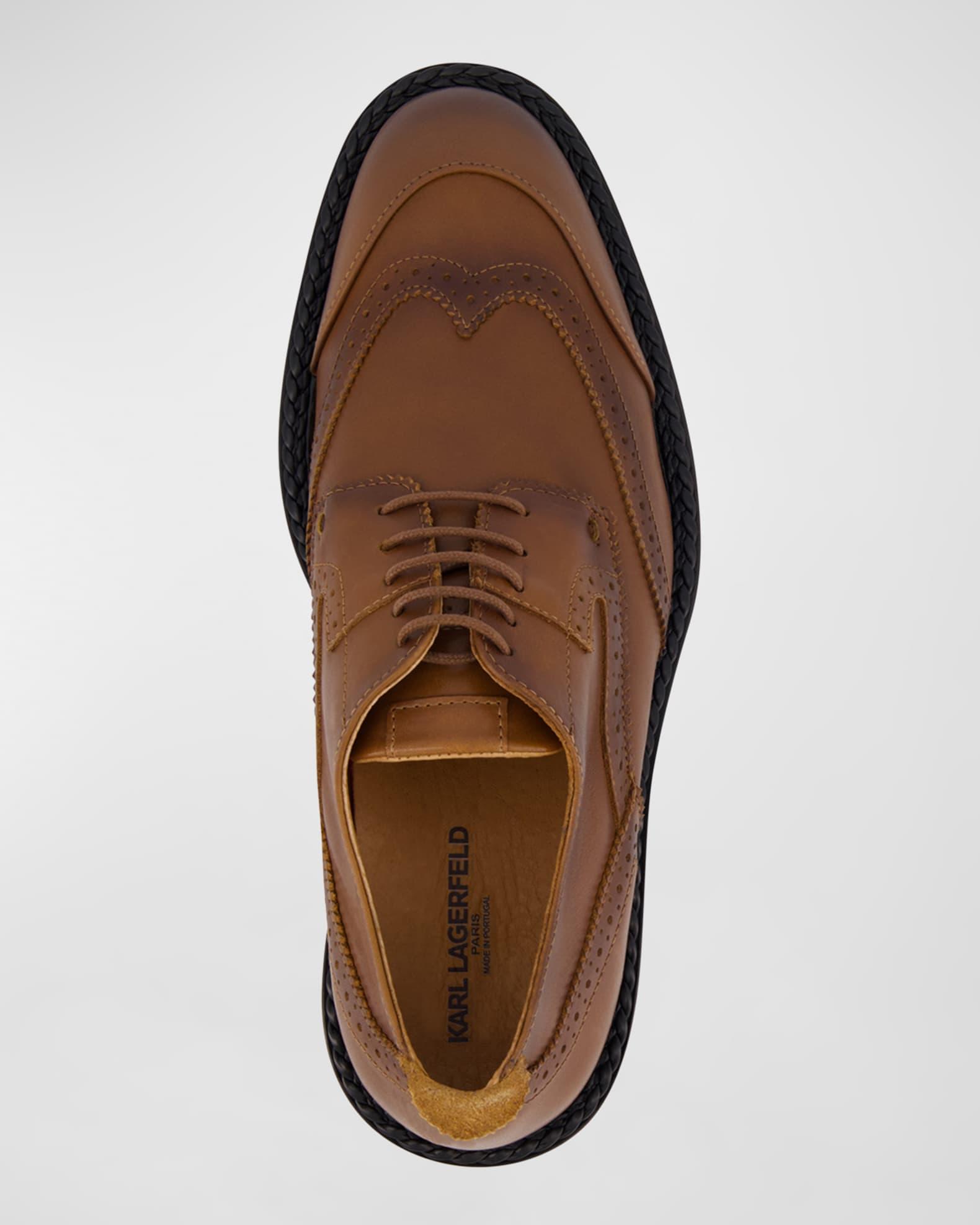 Men's Wingtip Brogue Leather Derby Shoes Product Image