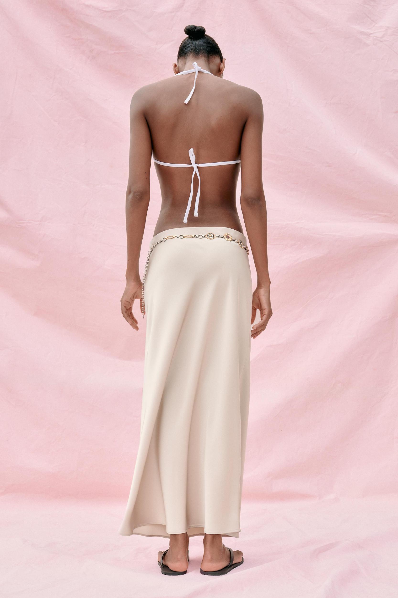 SATIN MIDI SKIRT Product Image