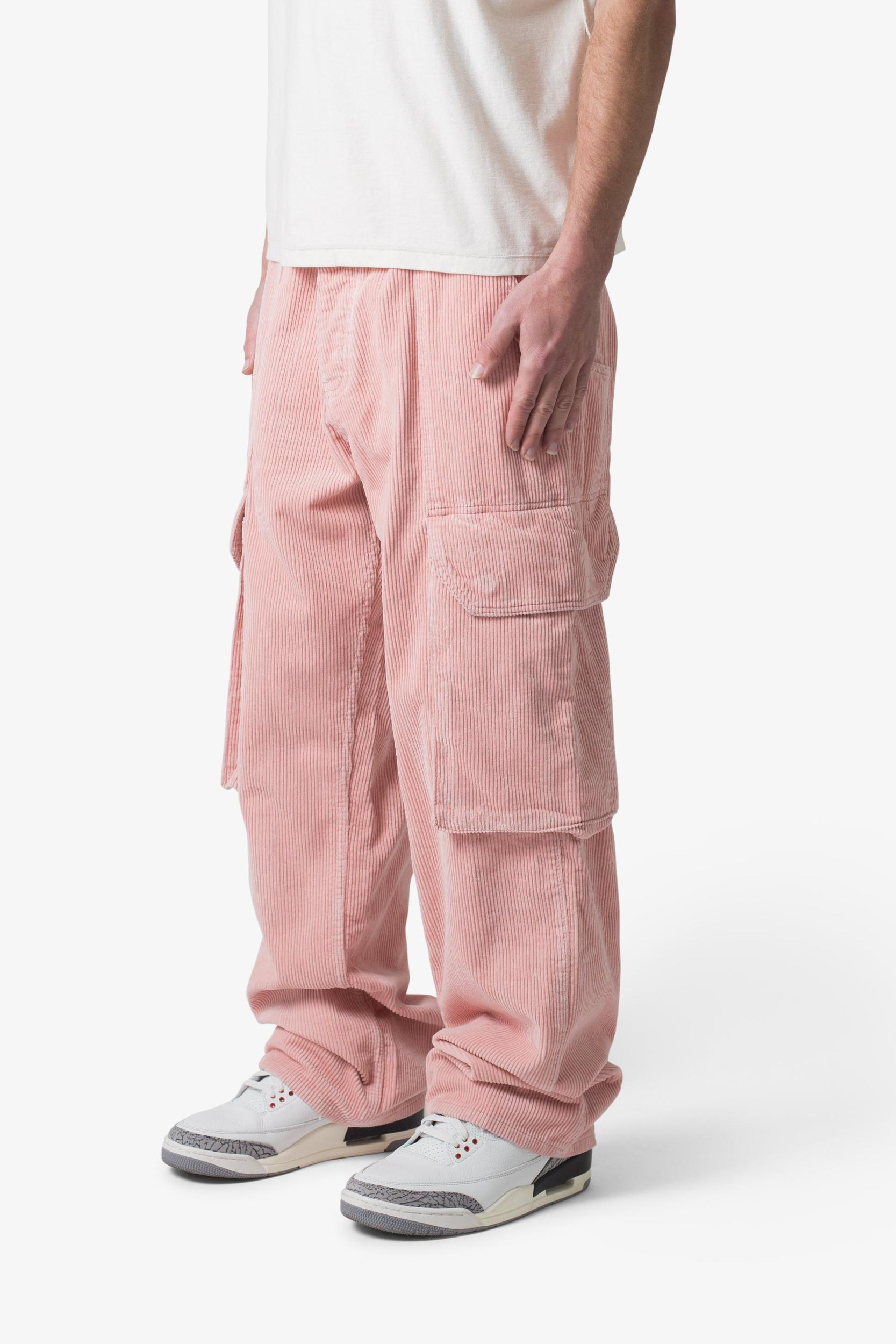 Ultra Baggy Corduroy Cargo Pants - Pink Product Image