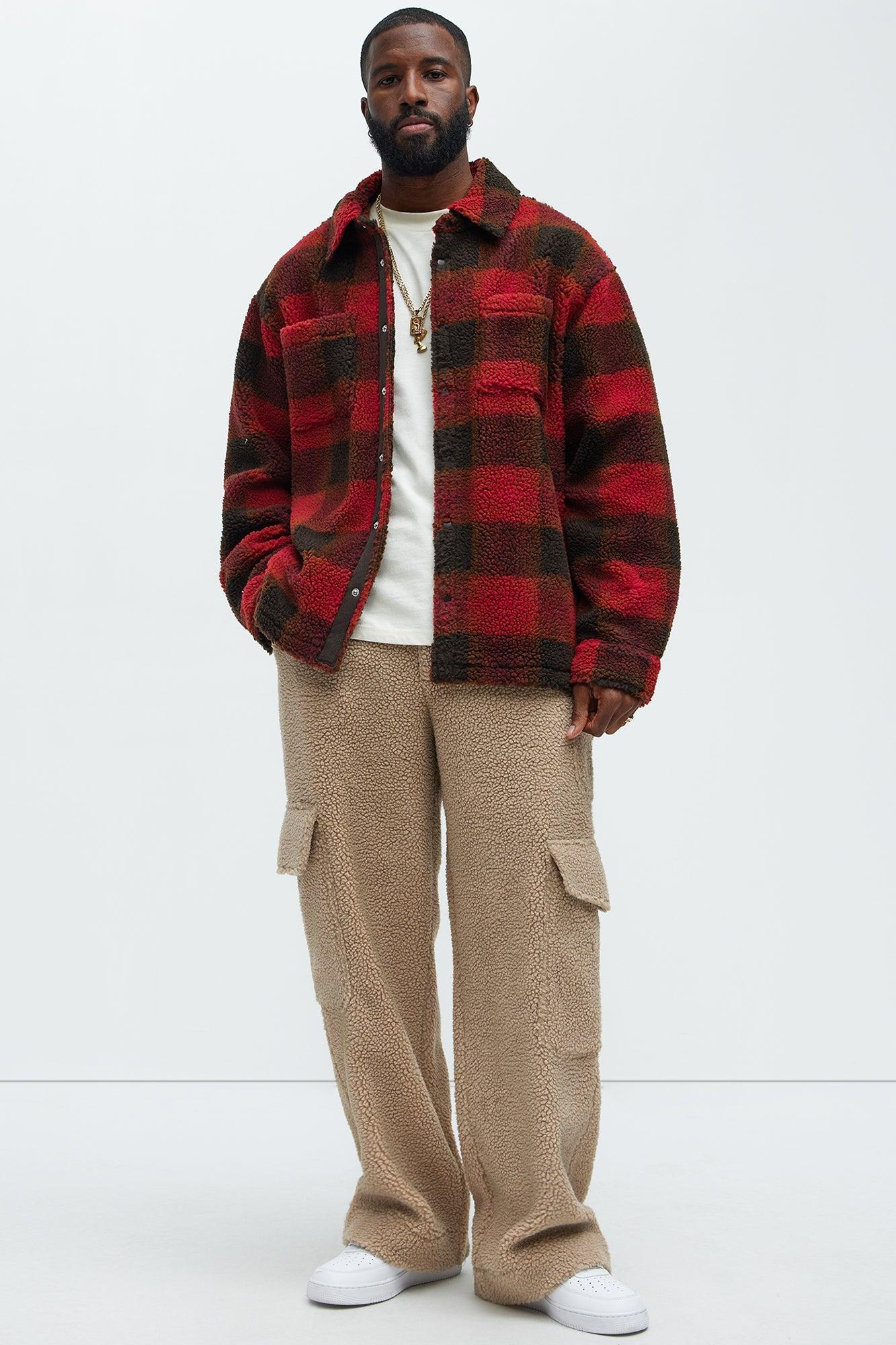 Axel Polar Fleece Baggy Cargo Pants - Tan Product Image