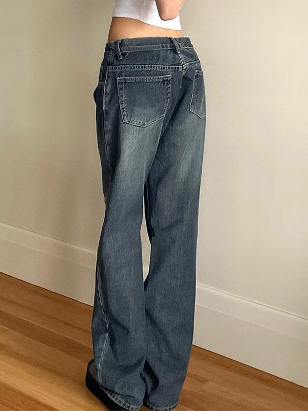 Vintage Blue Wash Boyfriend Jeans Product Image