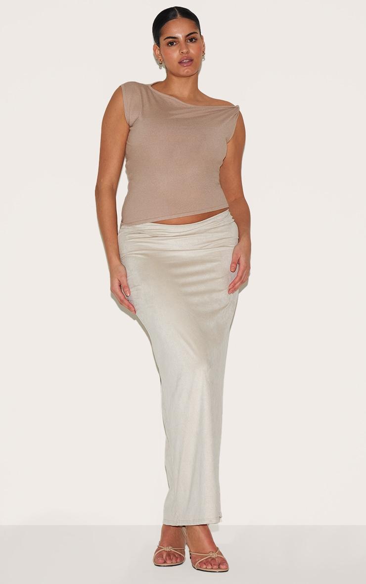 Plus Stone Faux Suede Maxi Skirt Product Image