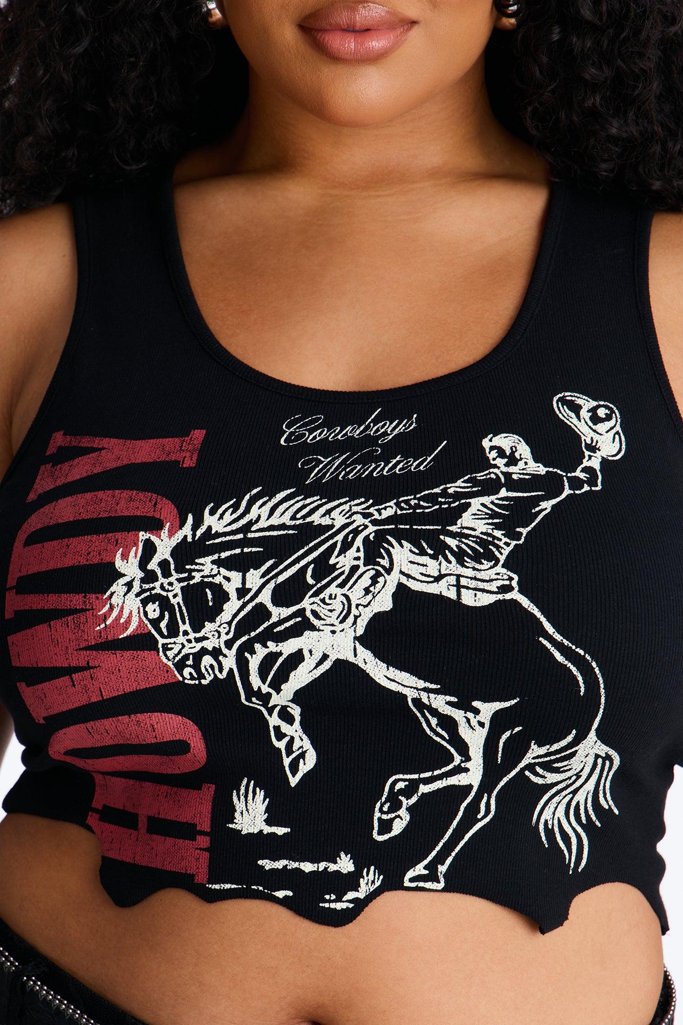 Howdy Distressed Tank Top - Charcoal Female Product Image