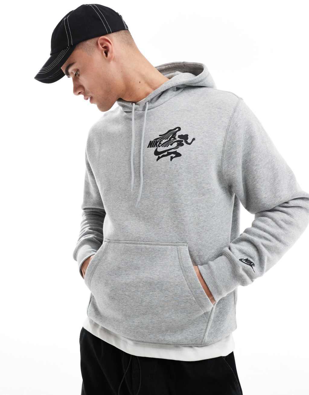 Nike Club Goddess graphic hoodie in gray Product Image