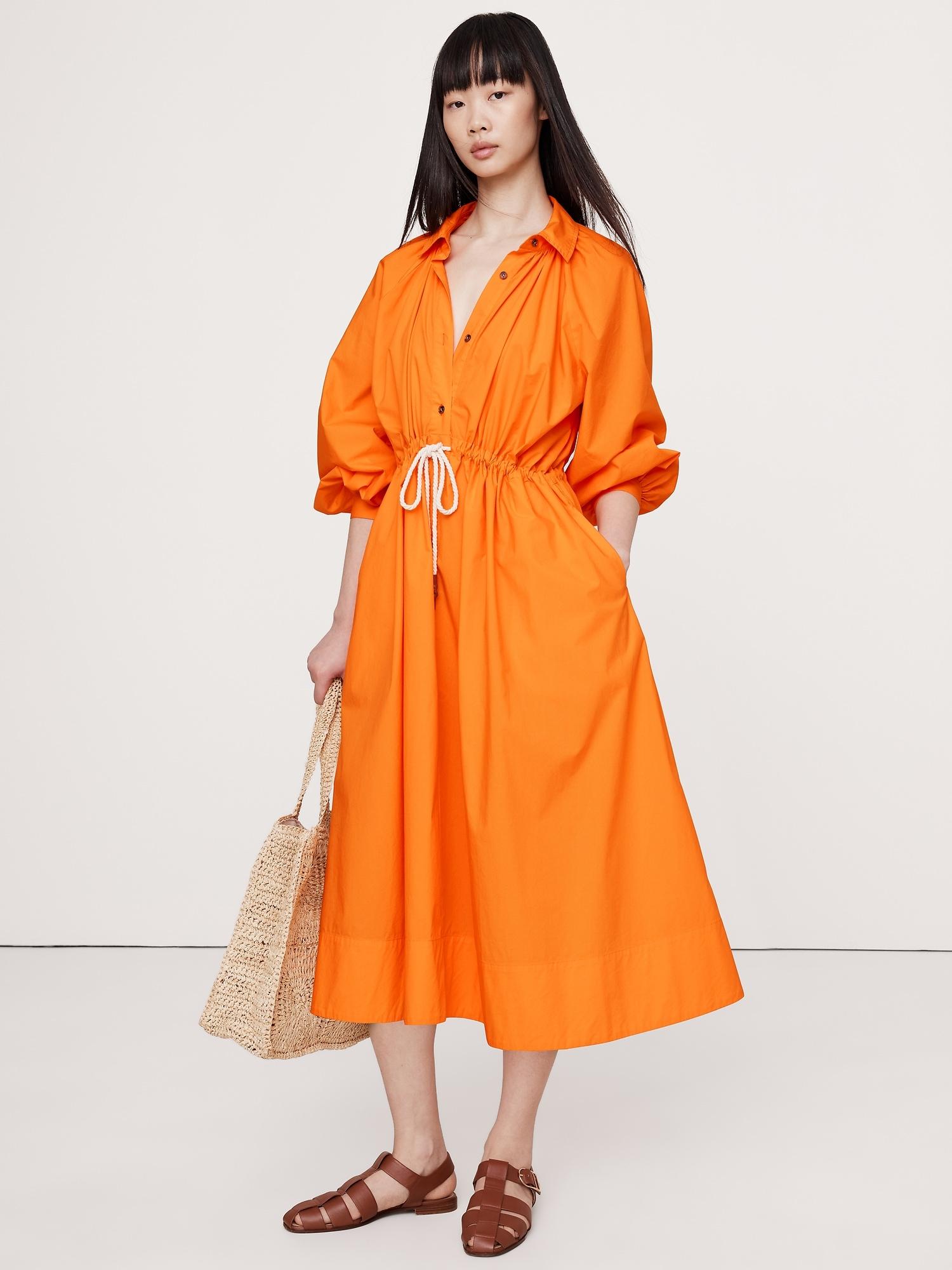 Cotton Poplin Midi Shirtdress Product Image