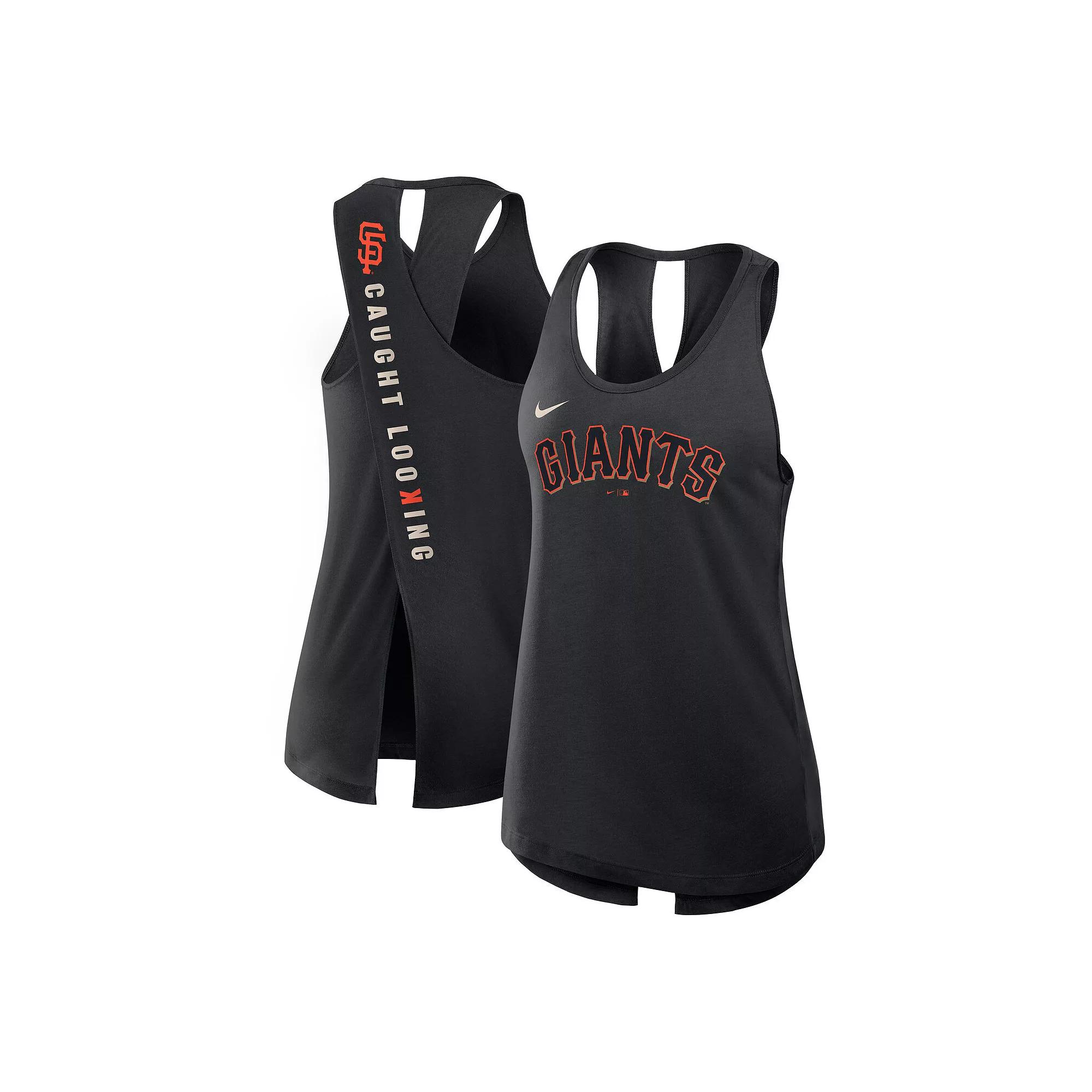 Women's Nike Black San Francisco Giants Crisscross Performance Tank Top, Size: 2XL Product Image