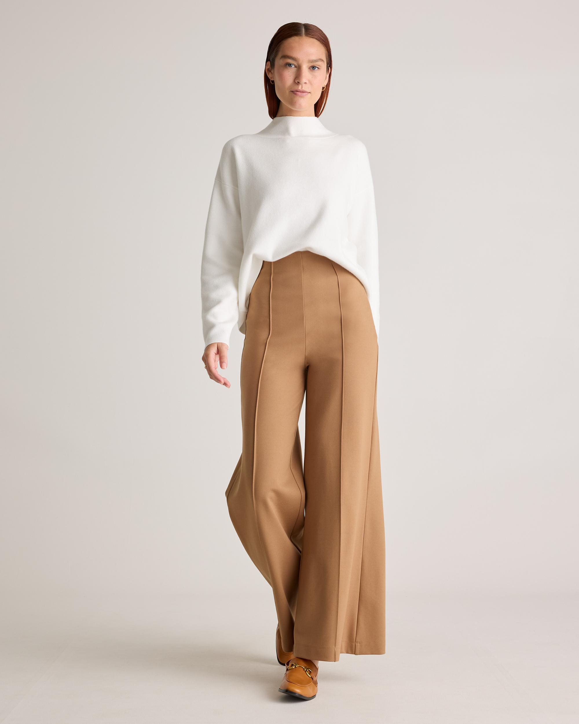 Quince | Women's Ultra-Stretch Ponte Super Wide Leg Pants Rayon Product Image
