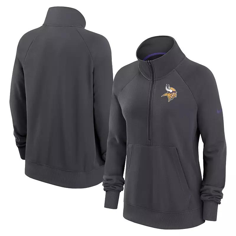 Women's Nike Charcoal Washington Commanders Premium Raglan Performance Half-Zip Sweatshirt,  Product Image