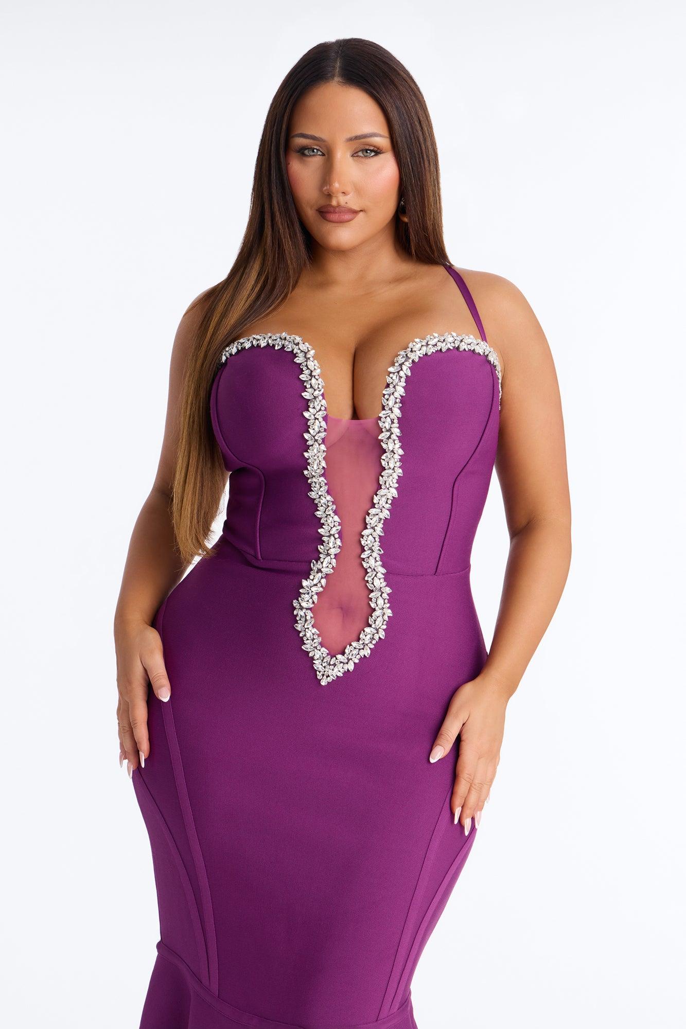 All The Stars Mermaid Bandage Gown - Purple Female Product Image
