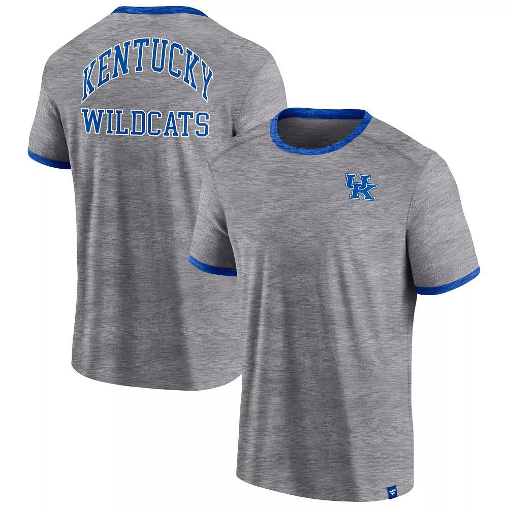 Men's Fanatics Branded Heather Gray Kentucky Wildcats Classic Stack Ringer T-Shirt,  Product Image