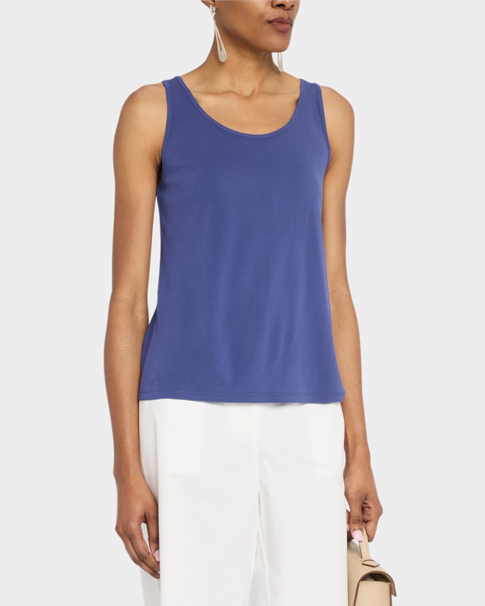 Scoop-Neck Stretch Silk Jersey Tank Product Image