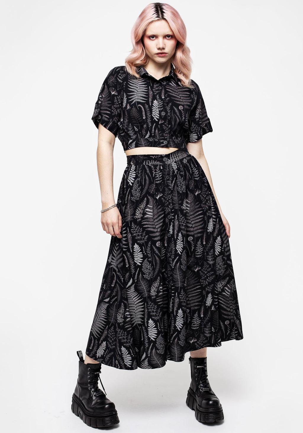 Maidenhair Button Up Midi Skirt Product Image