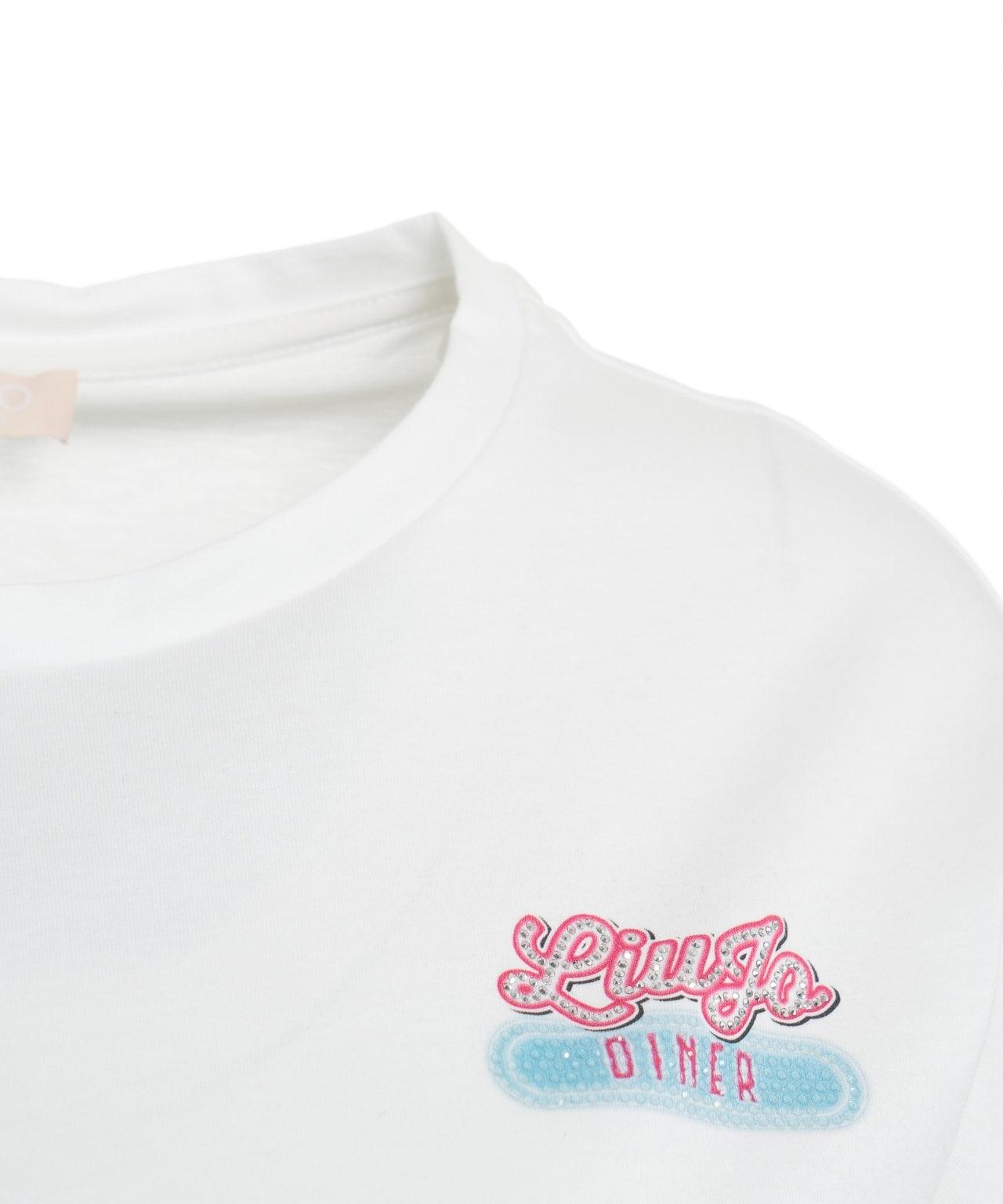 T-shirt with print and rhinestones Product Image