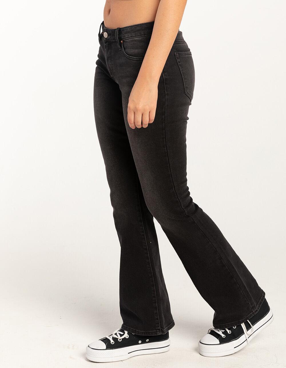 RSQ Womens Low Rise Flare Jeans - WASHED BLACK Product Image