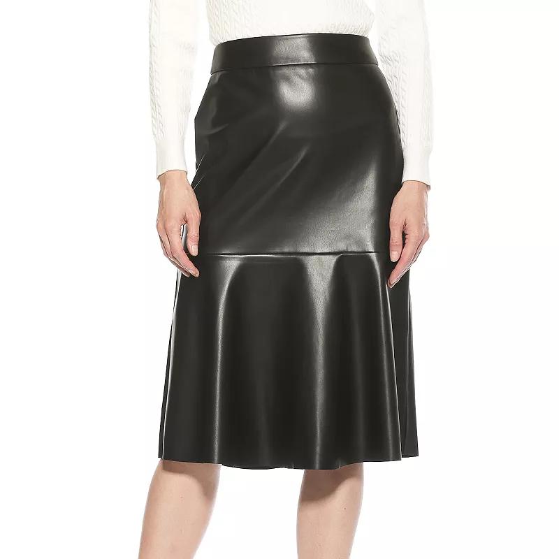 Women's ALEXIA ADMOR Ezra Midi Faux Leather Flared Skirt,  Product Image