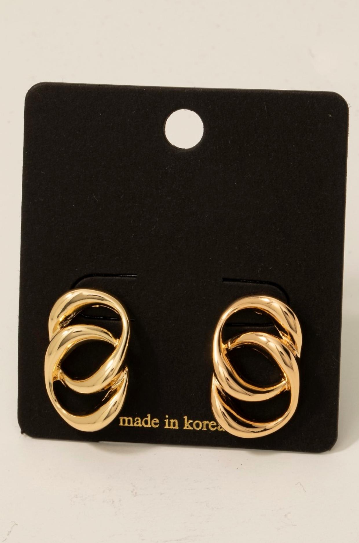 Double Stud Dangle Earrings Product Image