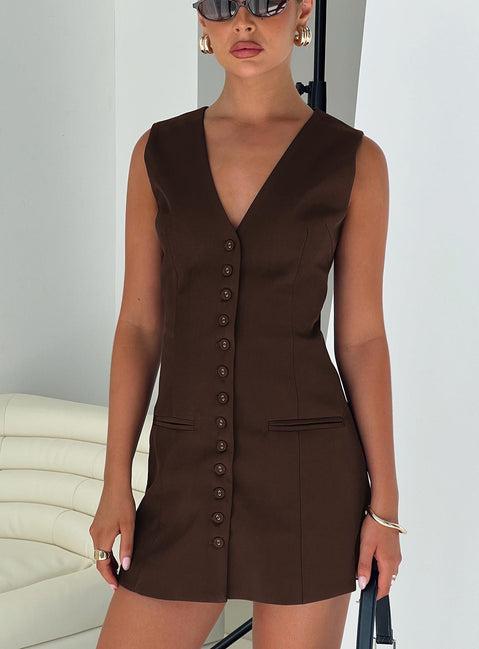 Laire Mini Dress Chocolate Product Image