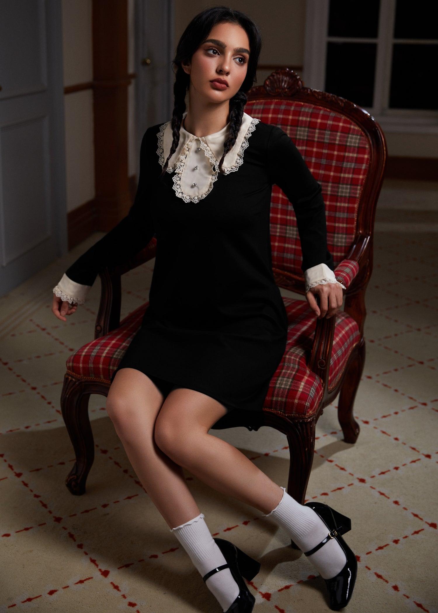 Laced Leaf Shift Dress Product Image