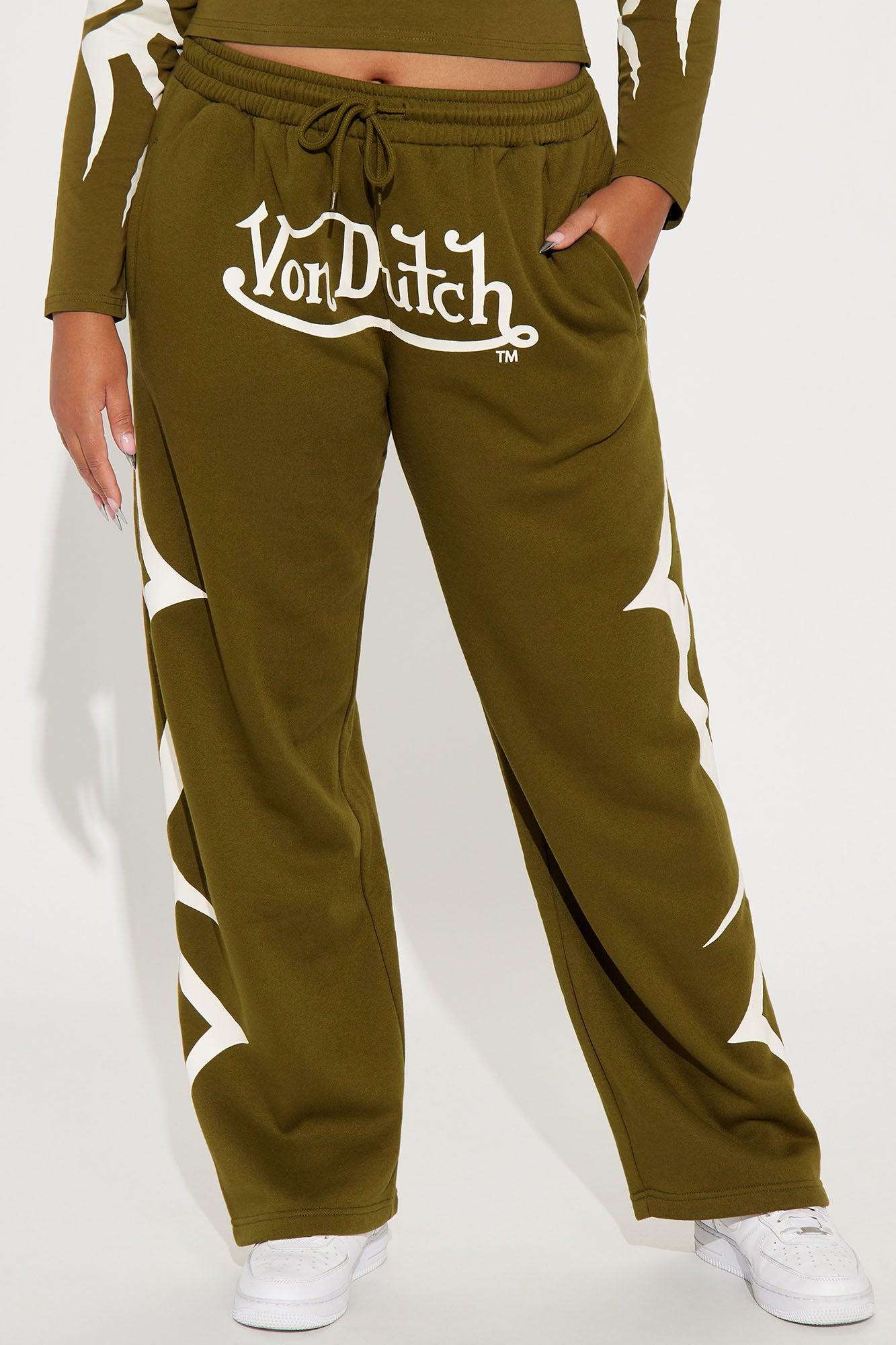 Von Dutch Trendy Wide Leg Pant - Olive Product Image