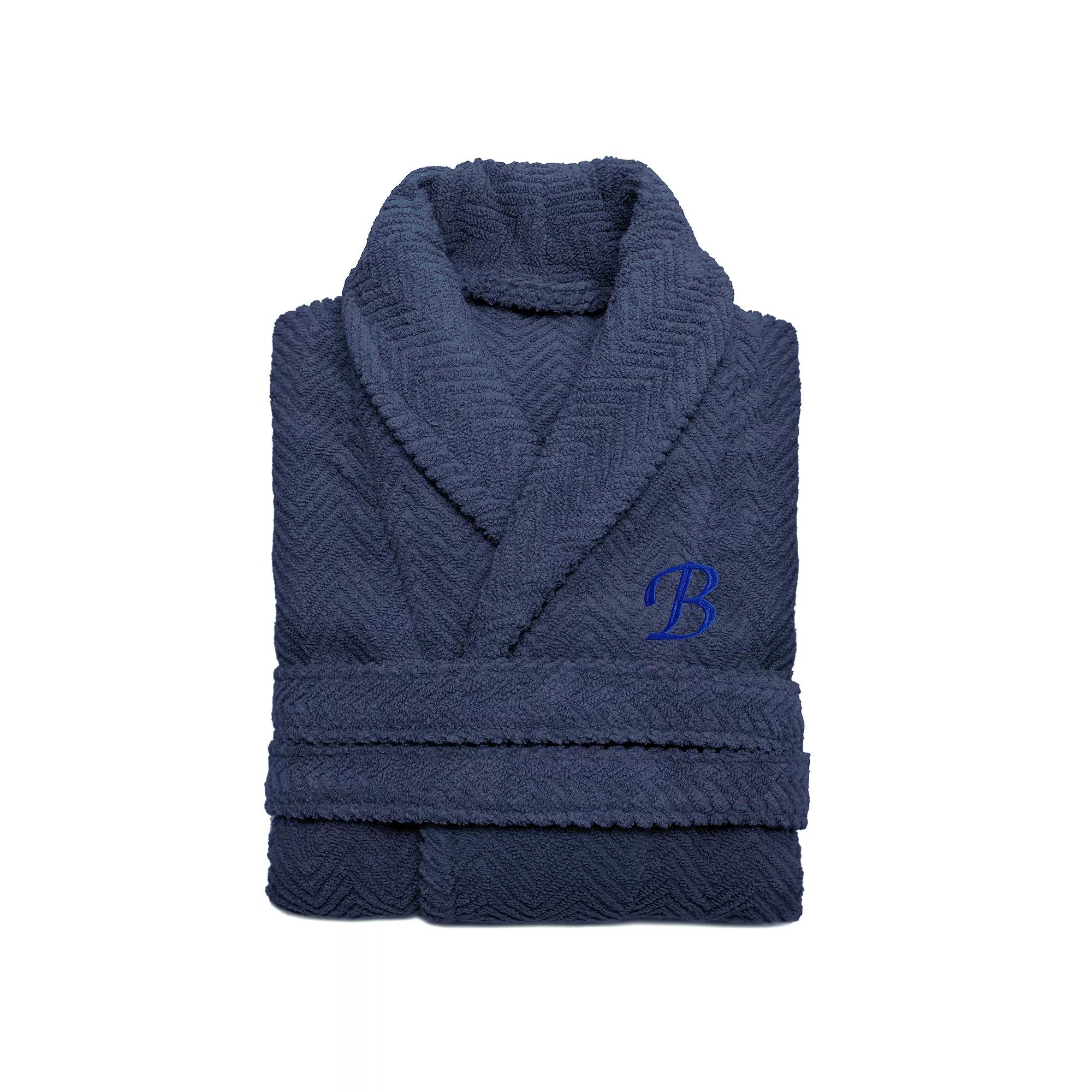 Linum Home Textiles Turkish Cotton Personalized Herringbone Weave Bathrobe, Adult Unisex,  Product Image