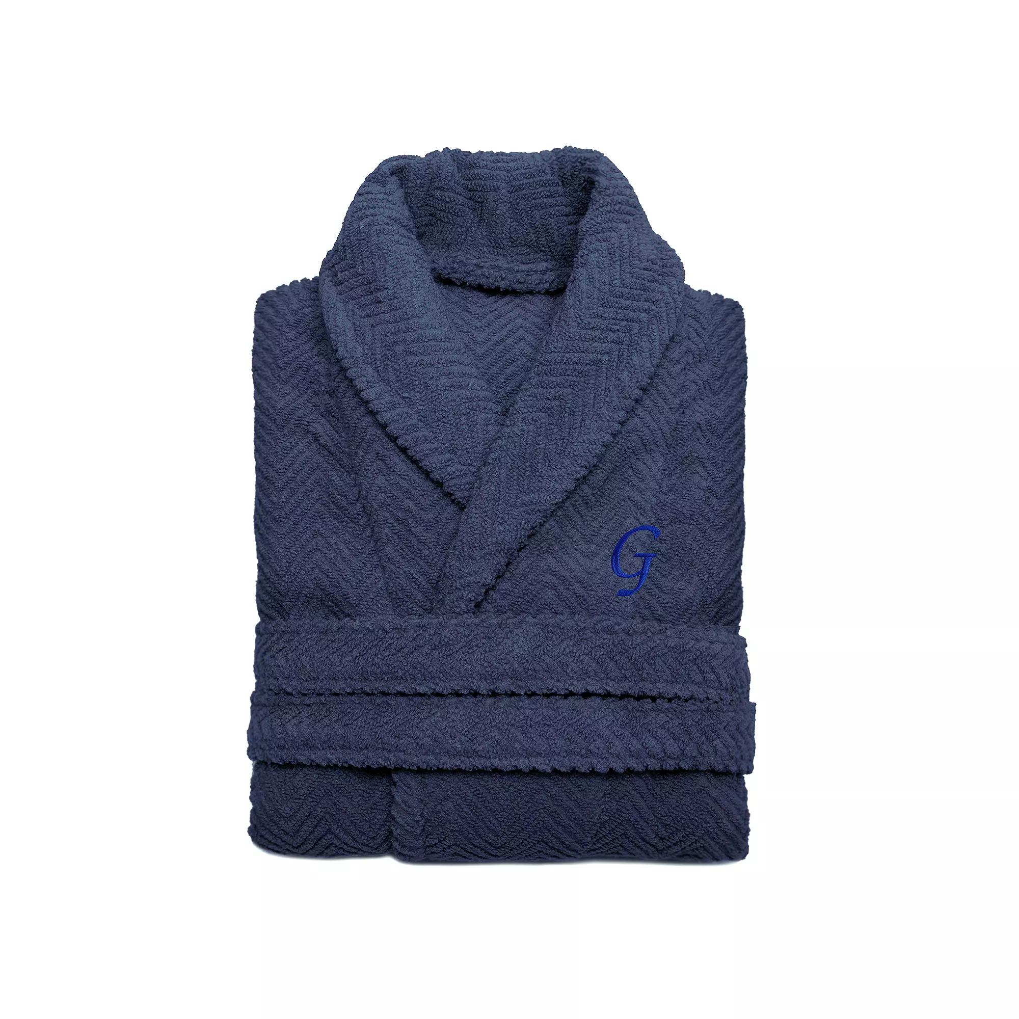 Linum Home Textiles Turkish Cotton Personalized Herringbone Weave Bathrobe, Adult Unisex,  Product Image