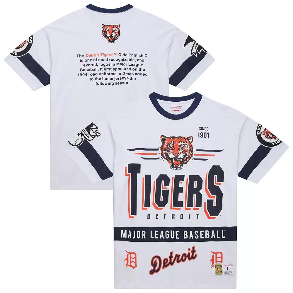 Men's Mitchell & Ness White Detroit Tigers Cooperstown Collection Team Origins Premium T-Shirt, Size: Large Product Image