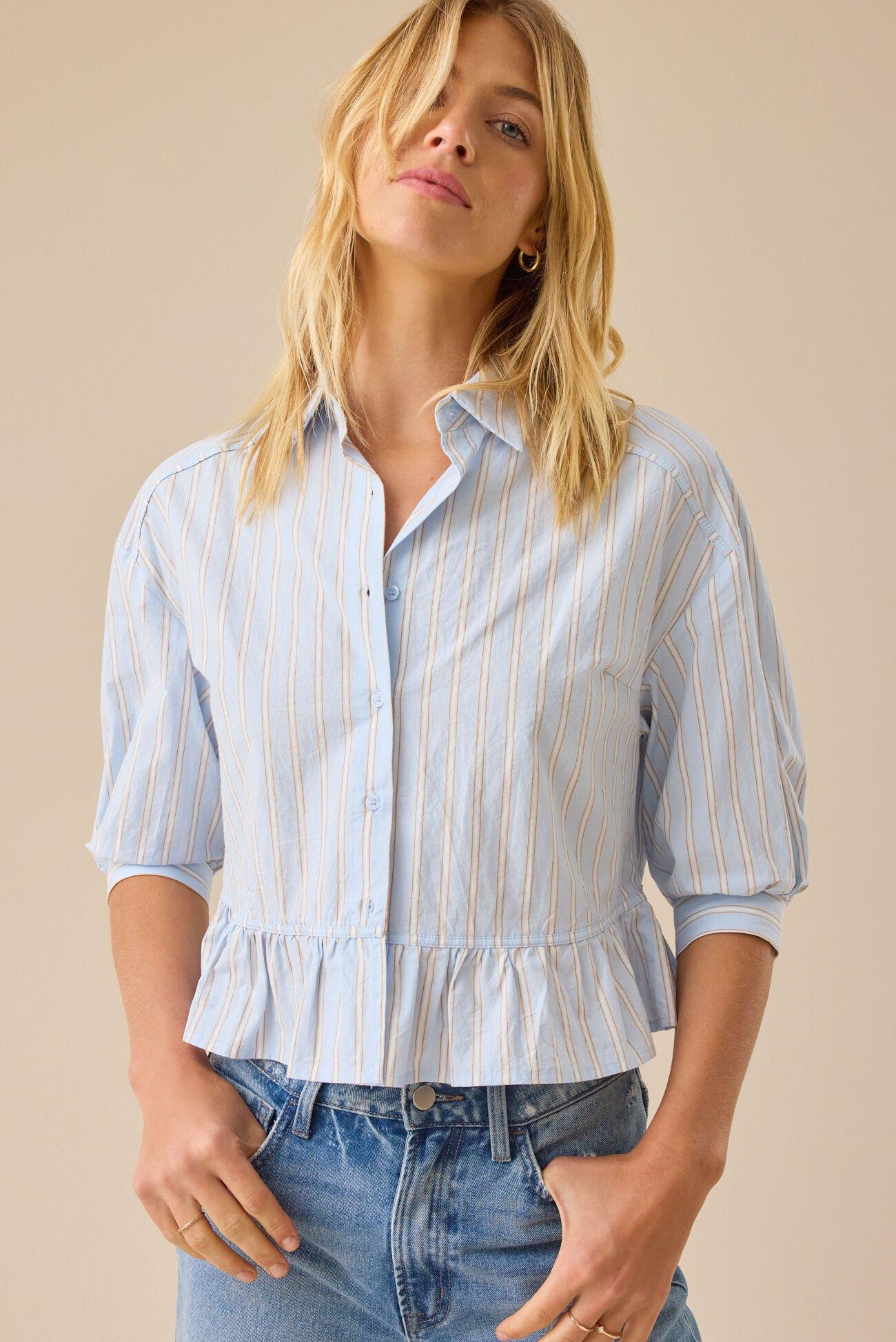 Ayla Striped Babydoll Top Product Image