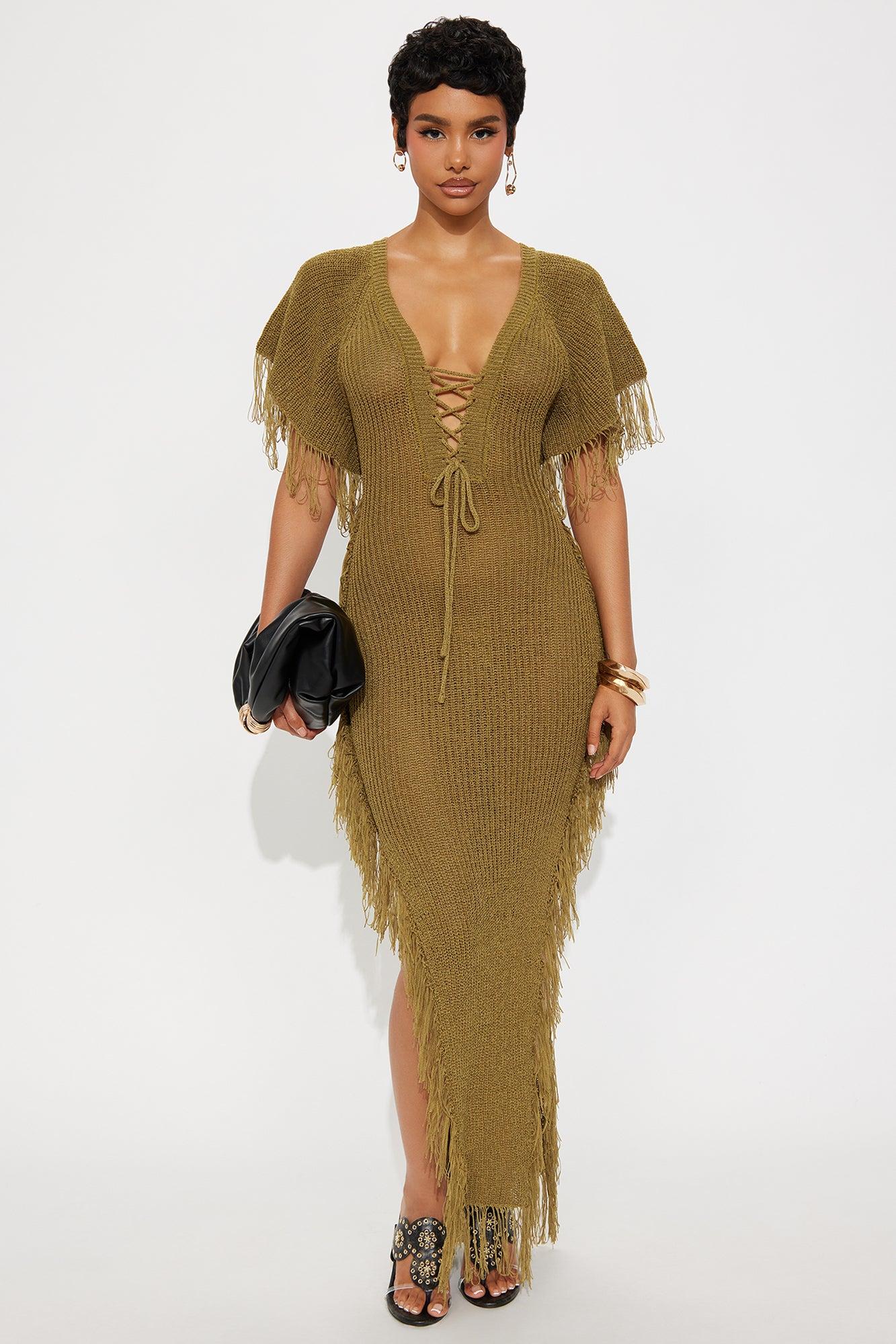 Tatiana Knit Maxi Dress - Olive Female Product Image