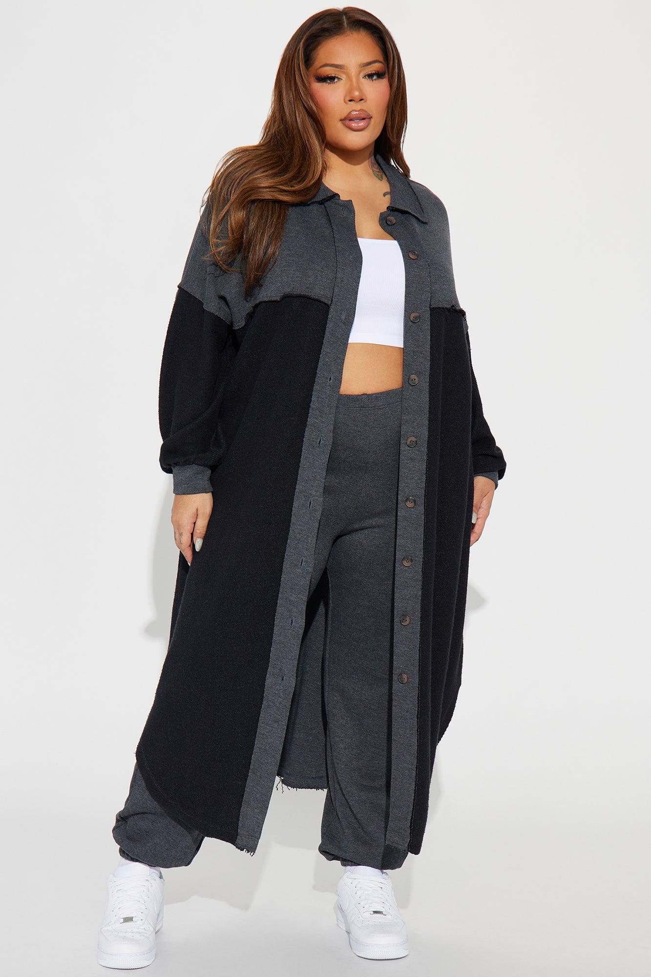 On The Down Low Jogger Set - Charcoal Product Image