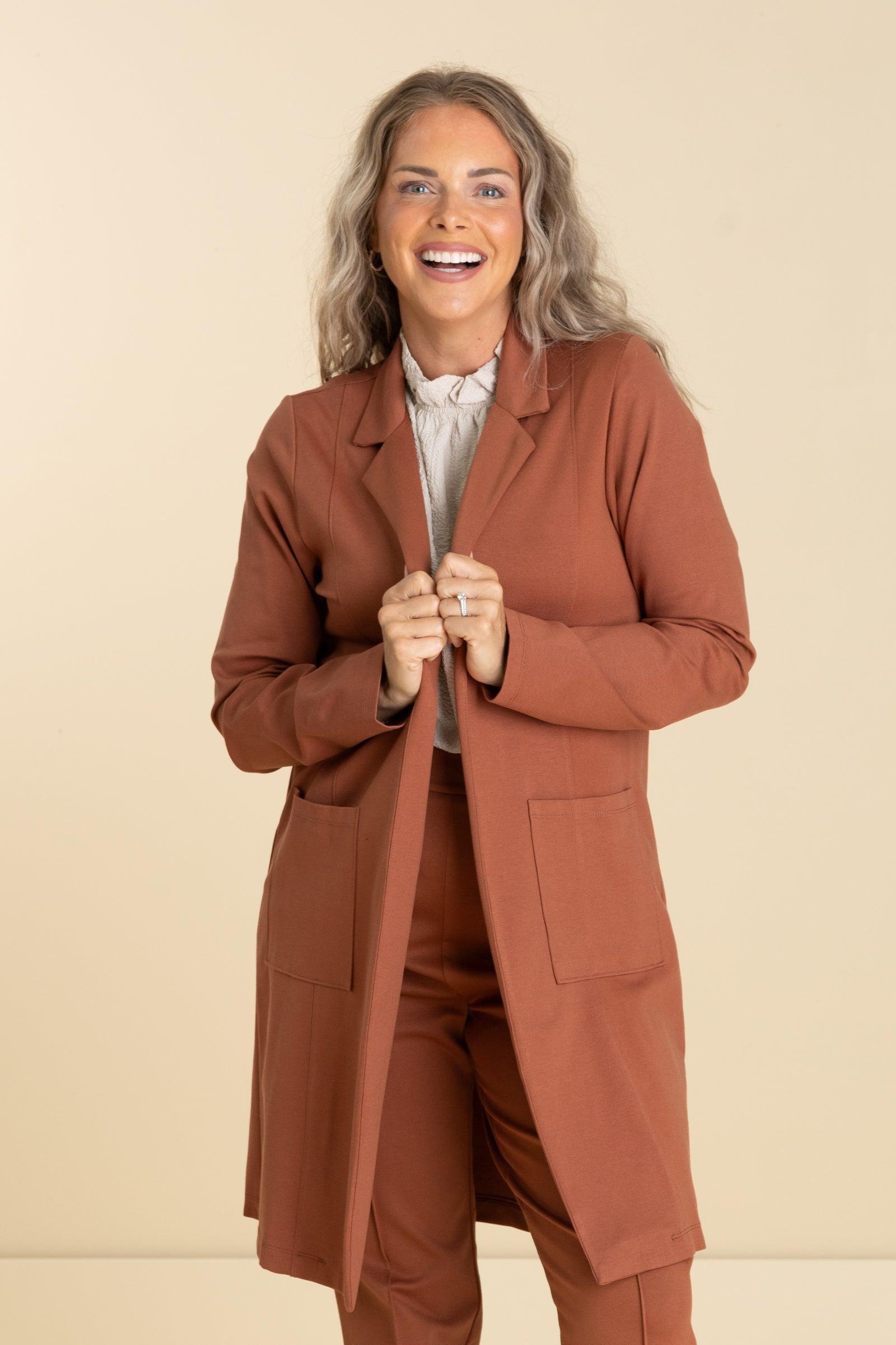 Lapel Front Pocket Cardigan Jacket Product Image