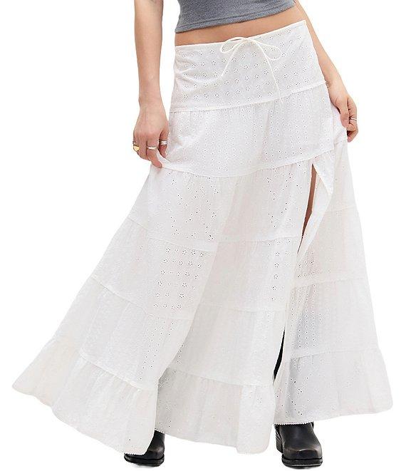 BDG Urban Outfitters Broderie Tiered Eyelet Maxi Skirt Product Image